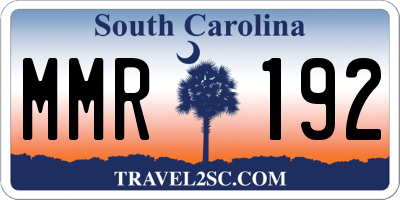SC license plate MMR192