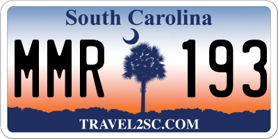 SC license plate MMR193