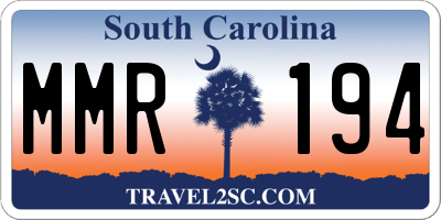 SC license plate MMR194