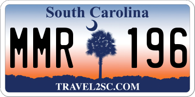 SC license plate MMR196