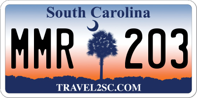 SC license plate MMR203