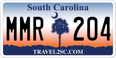 SC license plate MMR204