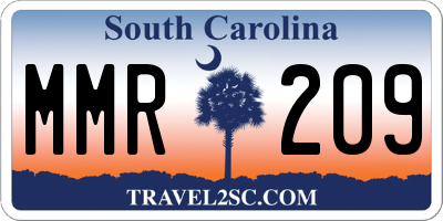 SC license plate MMR209