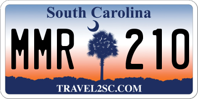 SC license plate MMR210
