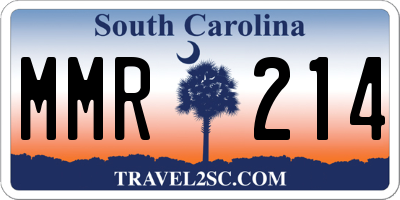 SC license plate MMR214