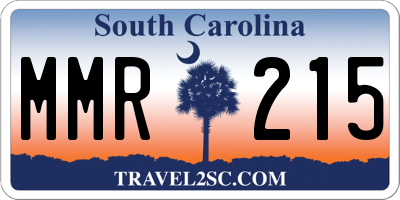 SC license plate MMR215