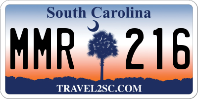 SC license plate MMR216