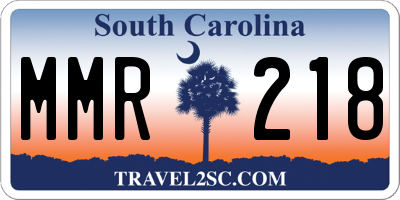 SC license plate MMR218