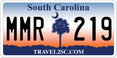 SC license plate MMR219