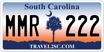 SC license plate MMR222