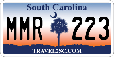 SC license plate MMR223