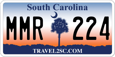 SC license plate MMR224