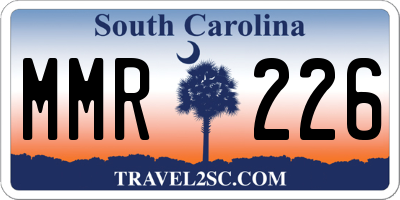 SC license plate MMR226