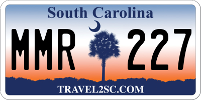 SC license plate MMR227