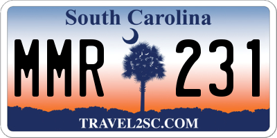SC license plate MMR231