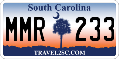 SC license plate MMR233