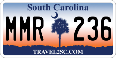 SC license plate MMR236