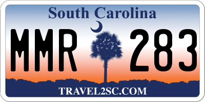 SC license plate MMR283