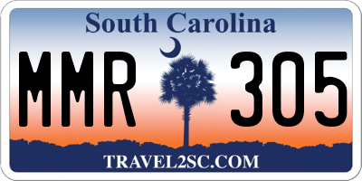SC license plate MMR305