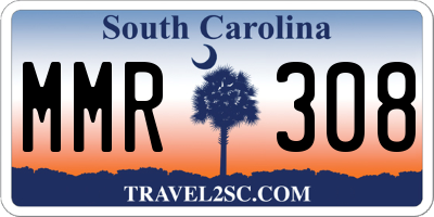 SC license plate MMR308