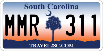 SC license plate MMR311