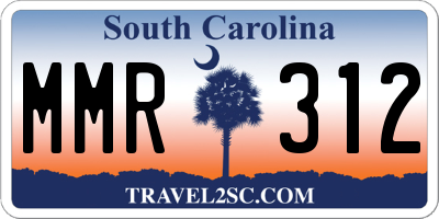 SC license plate MMR312