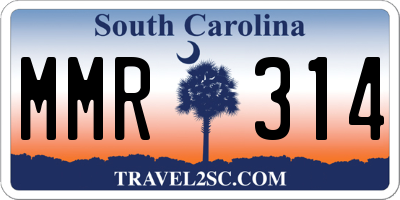 SC license plate MMR314