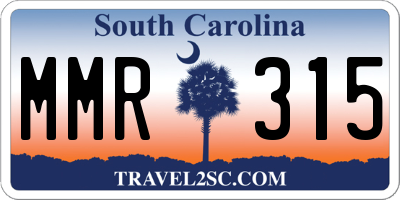 SC license plate MMR315