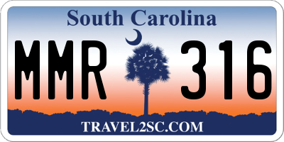 SC license plate MMR316