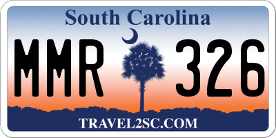 SC license plate MMR326