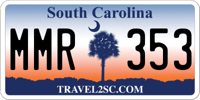 SC license plate MMR353