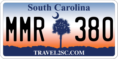 SC license plate MMR380