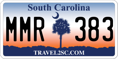 SC license plate MMR383
