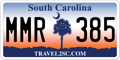 SC license plate MMR385