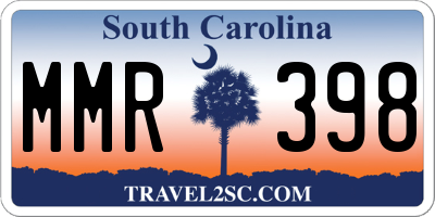SC license plate MMR398