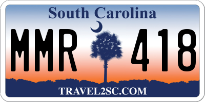 SC license plate MMR418