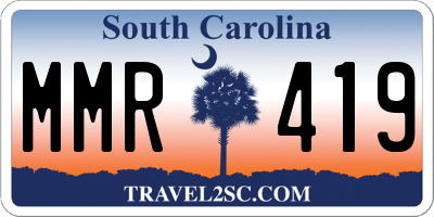SC license plate MMR419