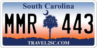 SC license plate MMR443