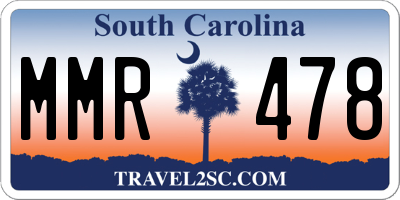 SC license plate MMR478