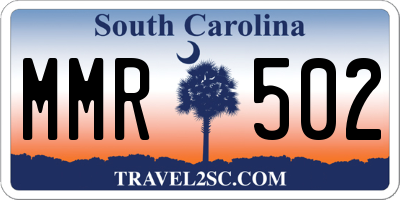 SC license plate MMR502
