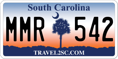 SC license plate MMR542