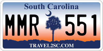 SC license plate MMR551