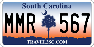 SC license plate MMR567