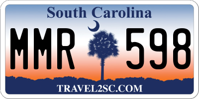 SC license plate MMR598