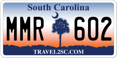 SC license plate MMR602