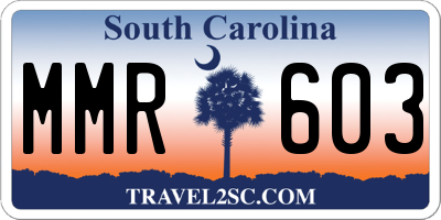 SC license plate MMR603
