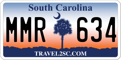 SC license plate MMR634
