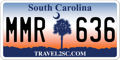 SC license plate MMR636