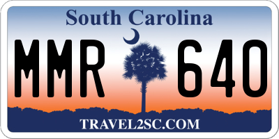 SC license plate MMR640