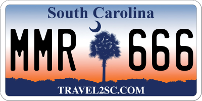 SC license plate MMR666